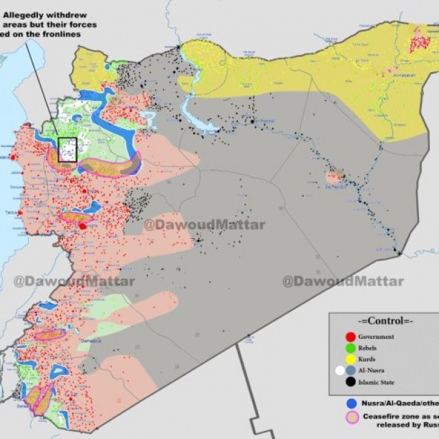 карта военных действий в Сирии