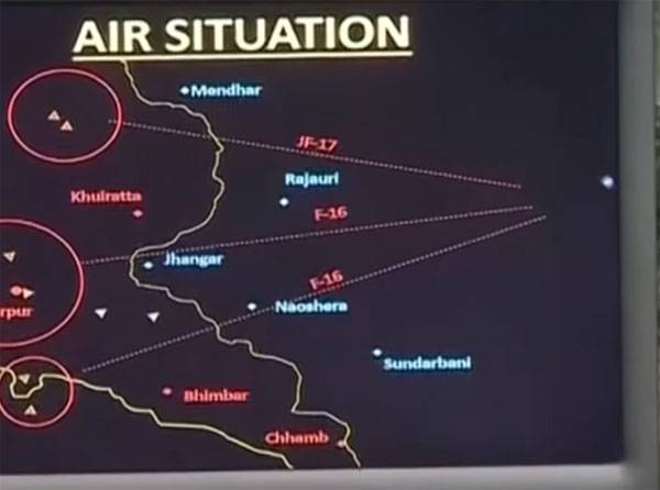 В Индии показали слайды с экранов радаров о воздушном бое F-16 и МиГ-21