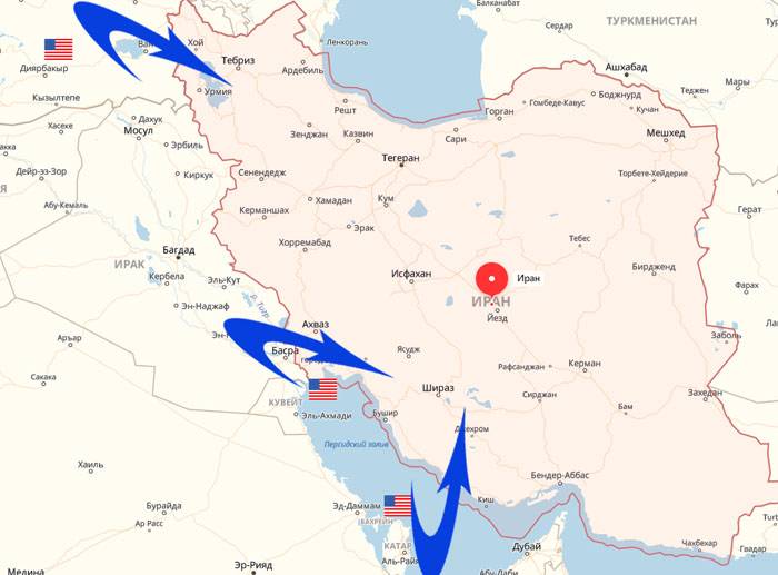 Направления возможного удара США по Ирану