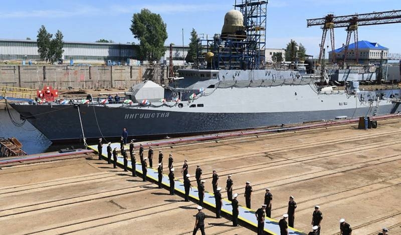 В Зеленодольске спущен на воду восьмой МРК проекта 21631 "Ингушетия"