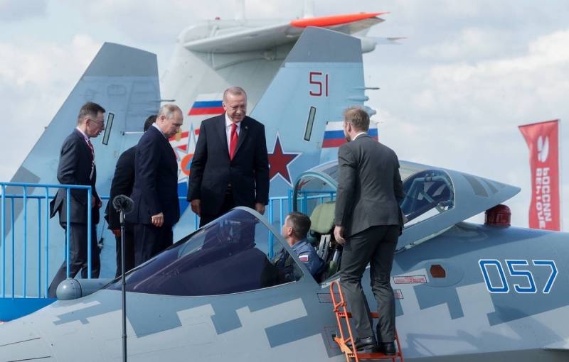 Владимир Путин показал Реджепу Эрдогану российский истребитель Су-57