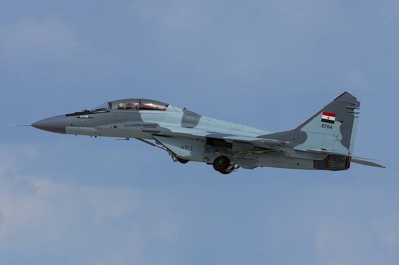 МиГ-29 ВВС Египта потерпел крушение во время тренировочного полёта