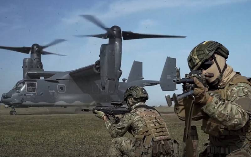 В Сети появилось видео высадки ССО ВСУ с конвертоплана CV-22B Osprey