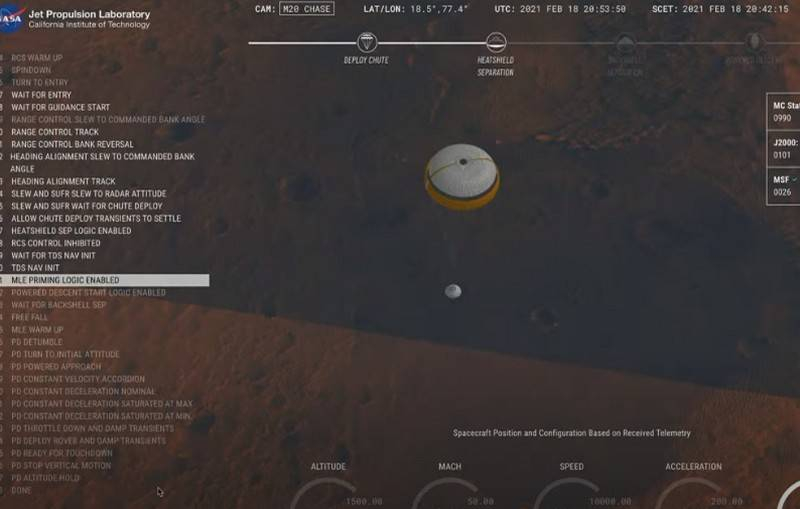 Американский марсоход Perseverance совершил успешную посадку на поверхность Красной планеты