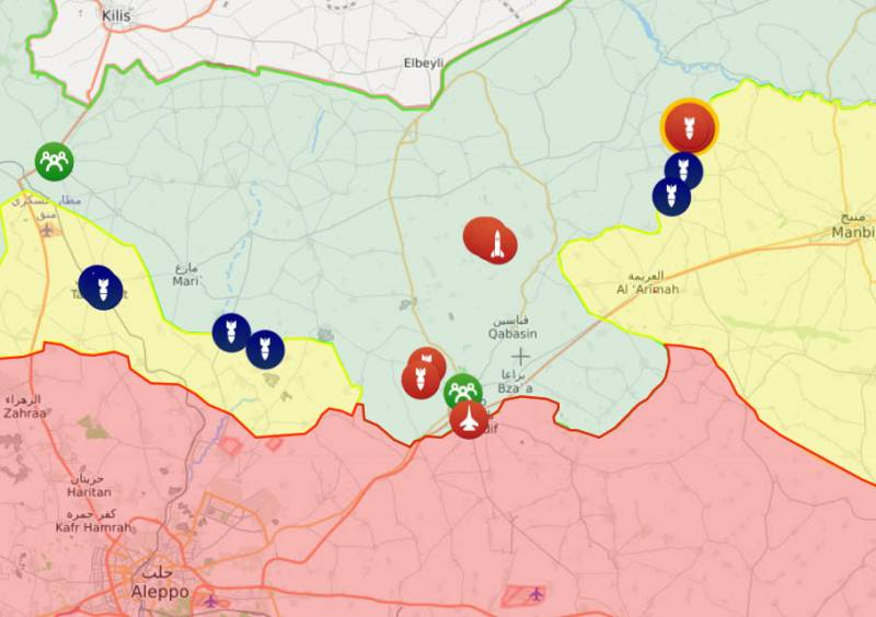 Бои в районе сирийского города Эль-Баб: САА наносит артиллерийские удары по контролируемым турецкими войсками территориям
