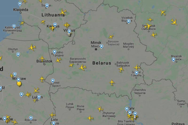 Данные о трафике в воздушном пространстве Белоруссии