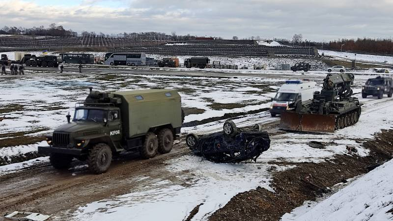На учениях в Косово украинские военные использовали инженерные машины ИМР-2